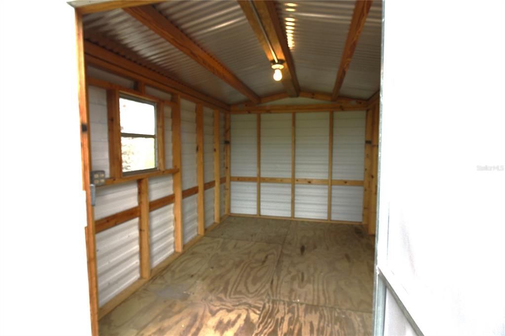 inside of shed with electric