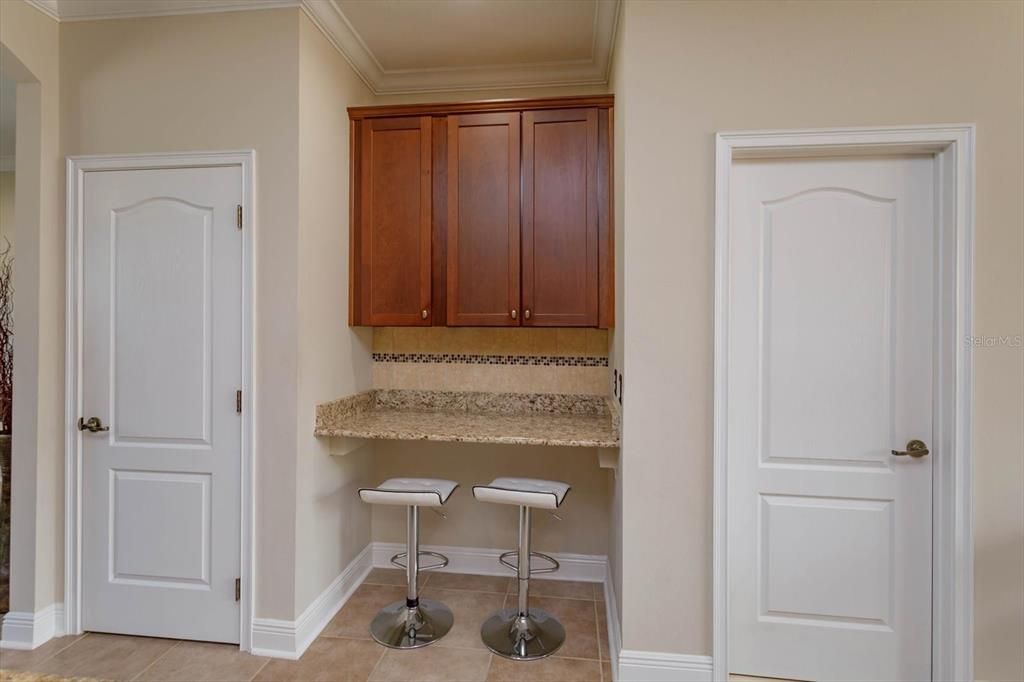 Coffee Bar or desk area plus pantry