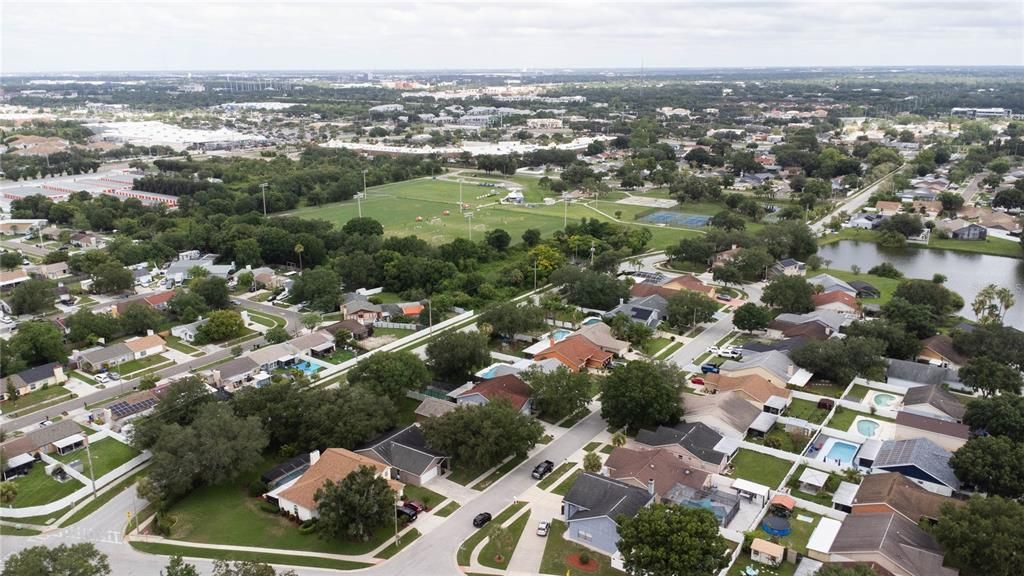 Community view towards park