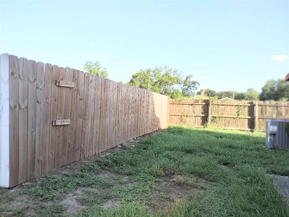 BAck Yard Fully Fenced