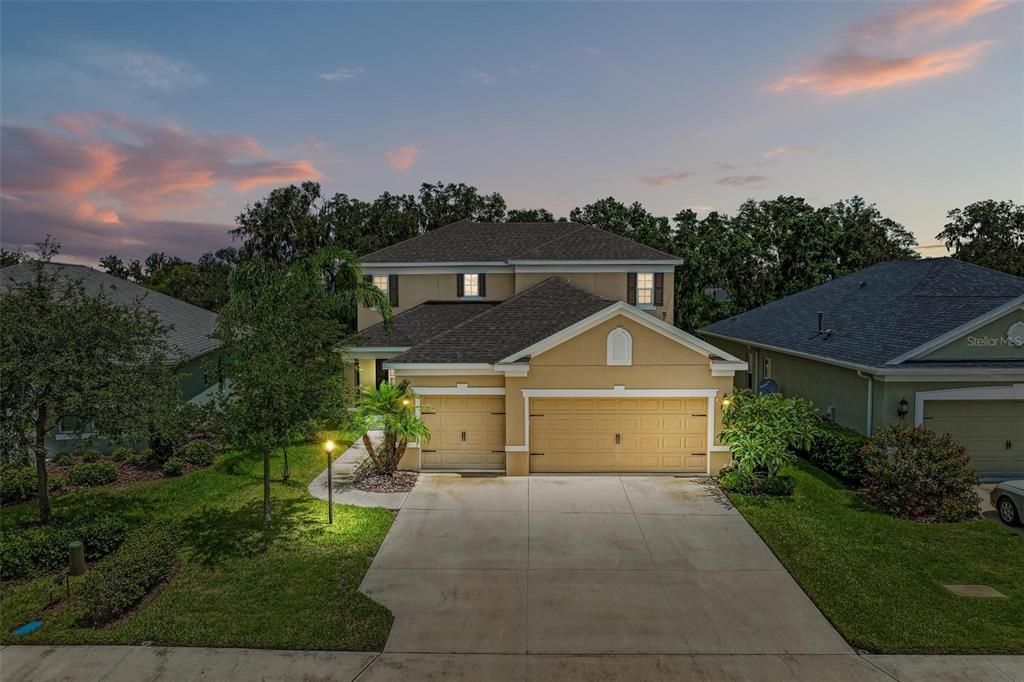 Twilight View of Front Elevation