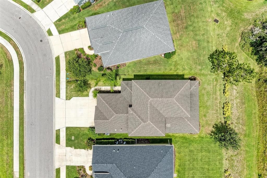 Aerial of room and lot