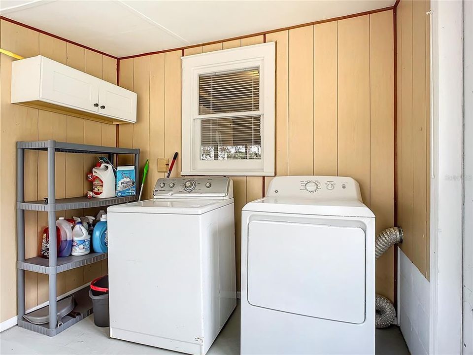 laundry area in back porch