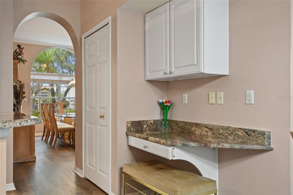 Desk off Kitchen