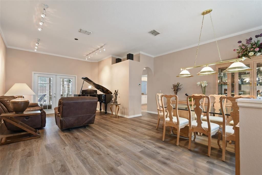 Living room and Dining room