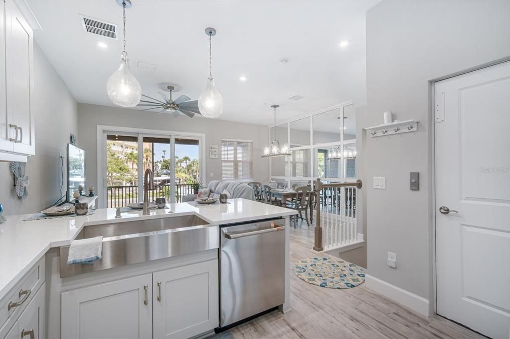 Views to Beach and Gulf from Kitchen