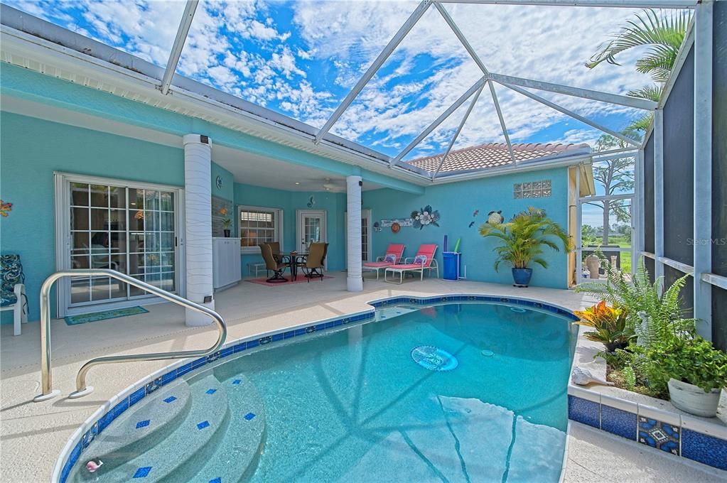 Pool and courtyard