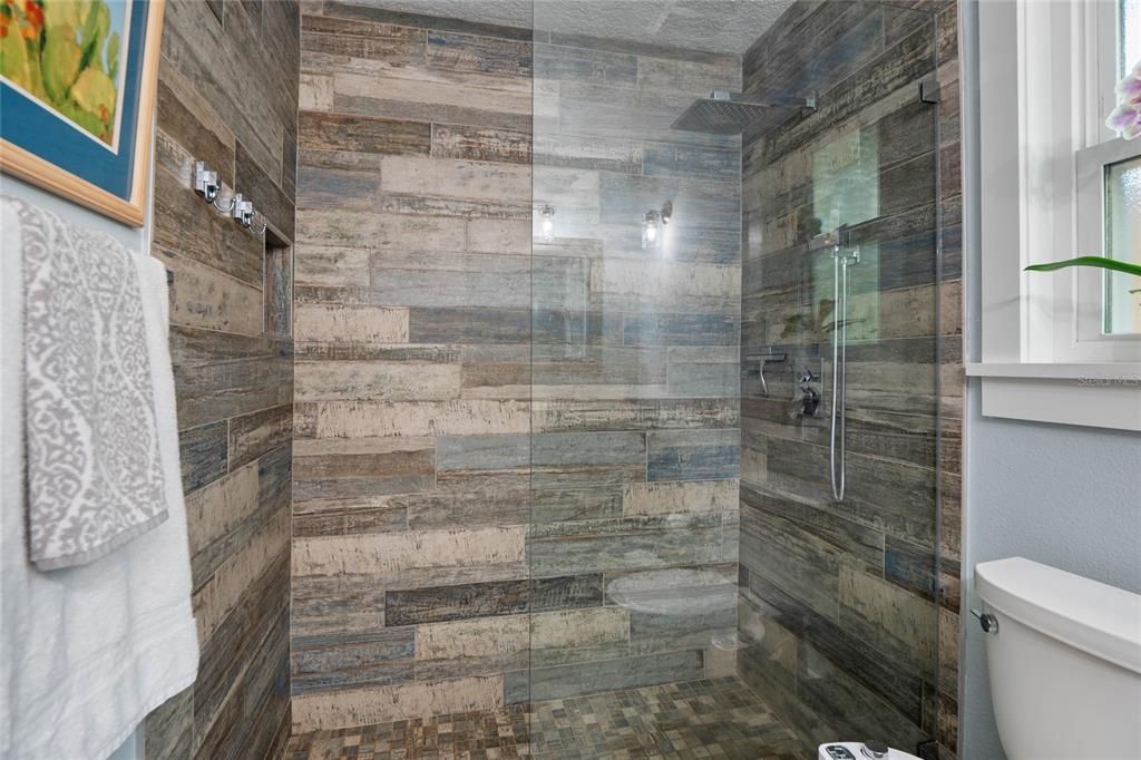 walk in tile shower