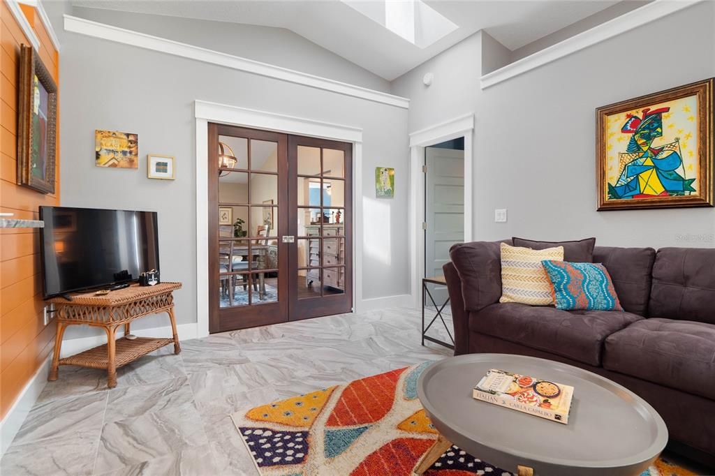 Family Room with doors to Dining Room