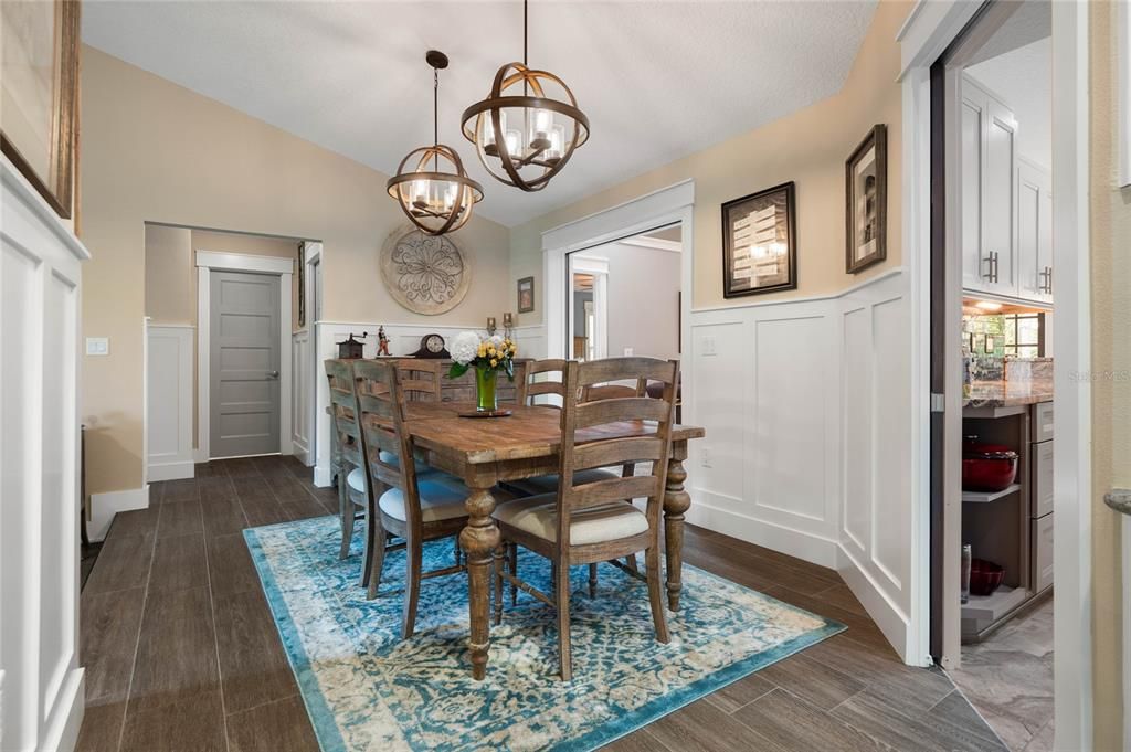 Doors open to Family Room and Kitchen