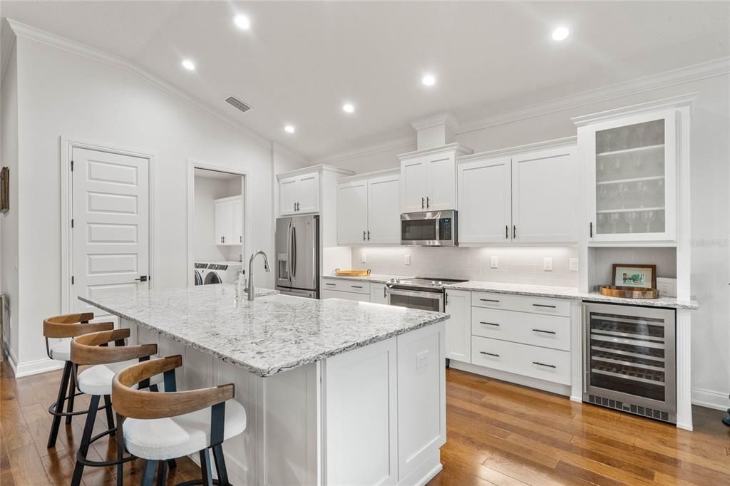 Walk in Pantry features custom shelving