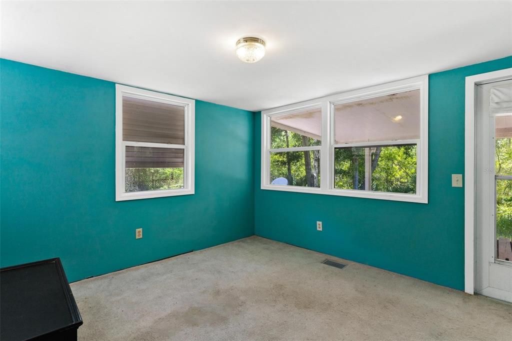 Bonus room with door to the covered back porch