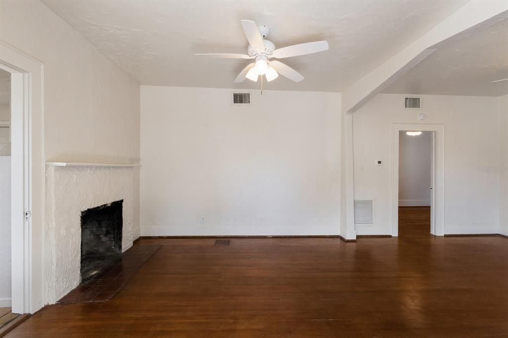 Living room with fire place