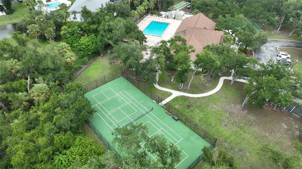 Aerial view of the clubhouse and grounds