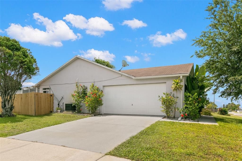 Double garage and Driveway on side of property