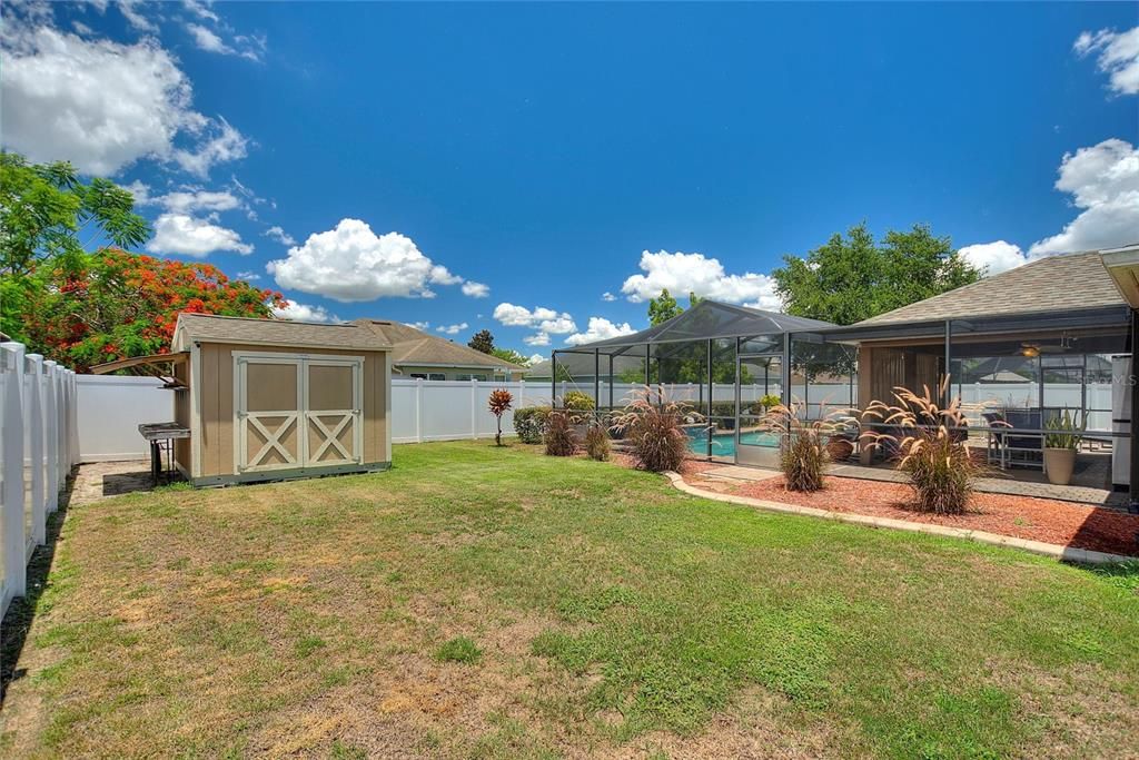 side yard with 10'X10' shed