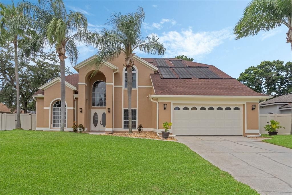 Welcome Home! New Exterior Paint 6/2024. New Soffits & Gutters. Solar Heating for Pool. Oversized 2 car Garage. EV Charging System in Garage.