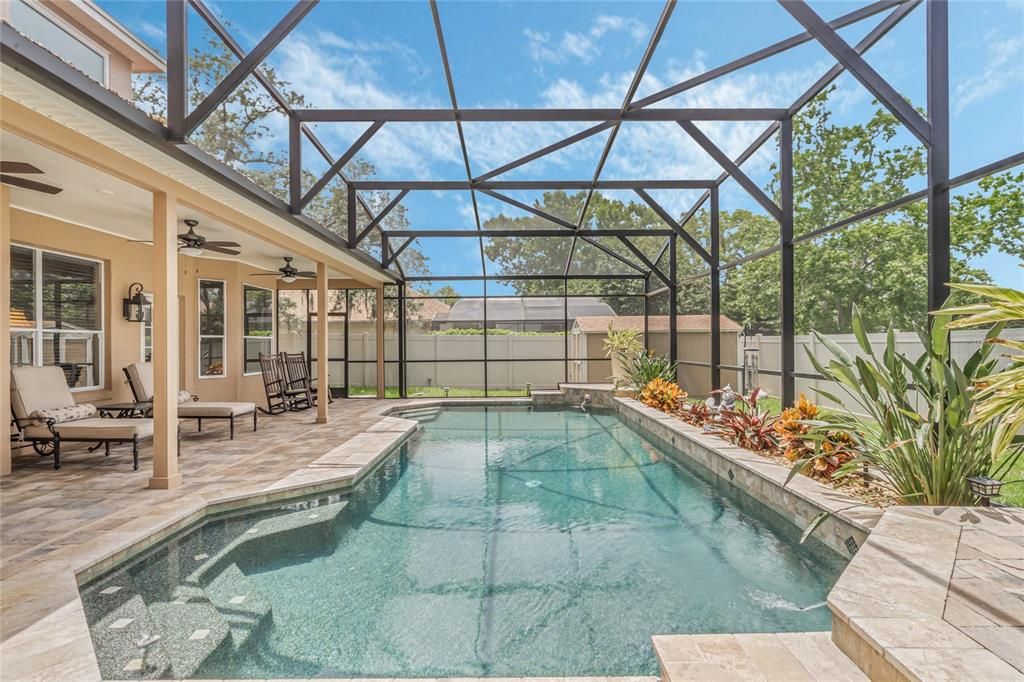 Great view of the pool steps