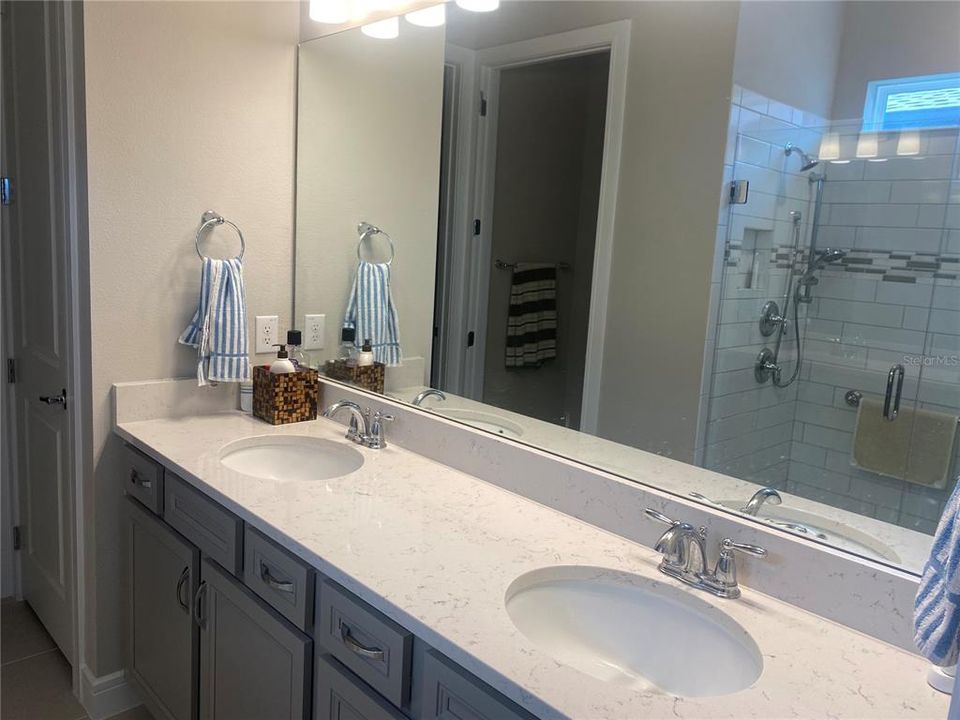 Granite dual sink vanity