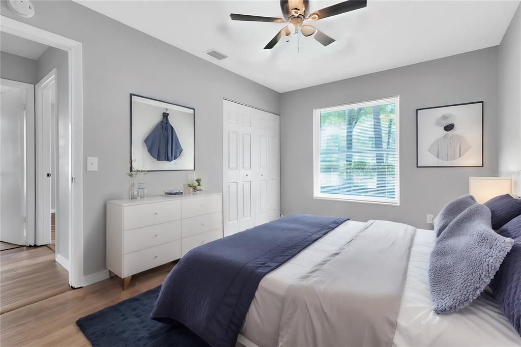 staged master bedroom