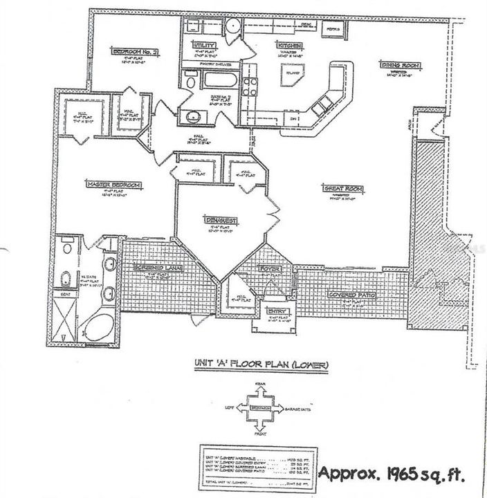 Terraces "A" floor plan with 1,965 SF.