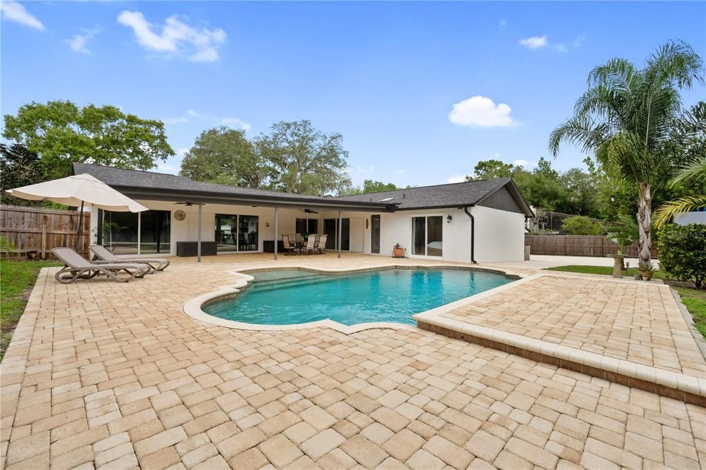 Expansive paver pool deck!