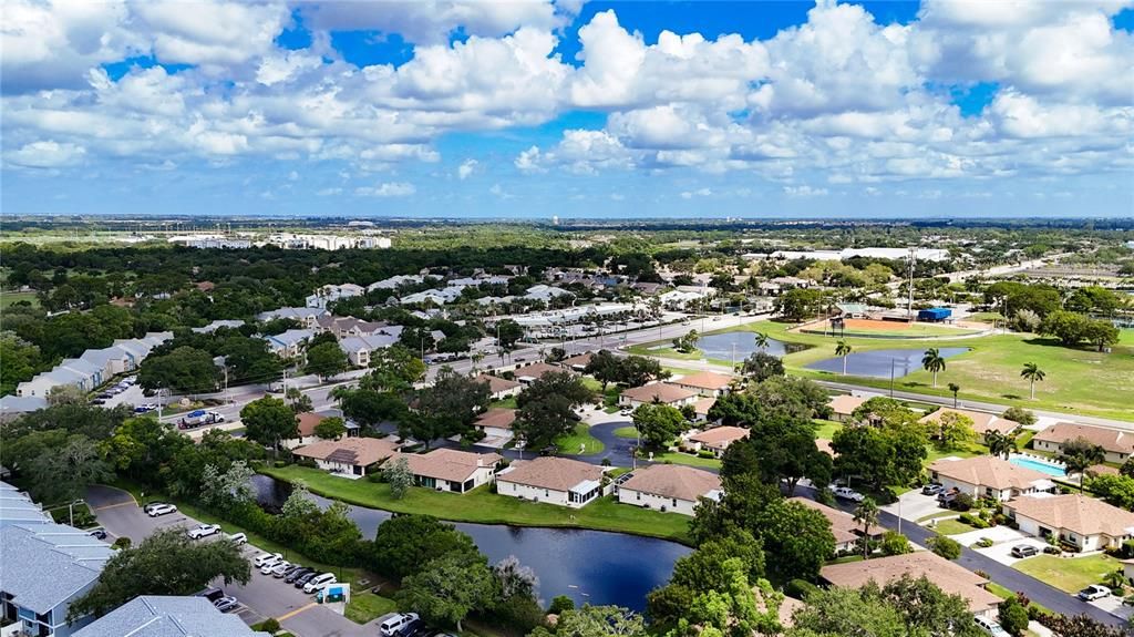 Aerial view of the neighborhood.