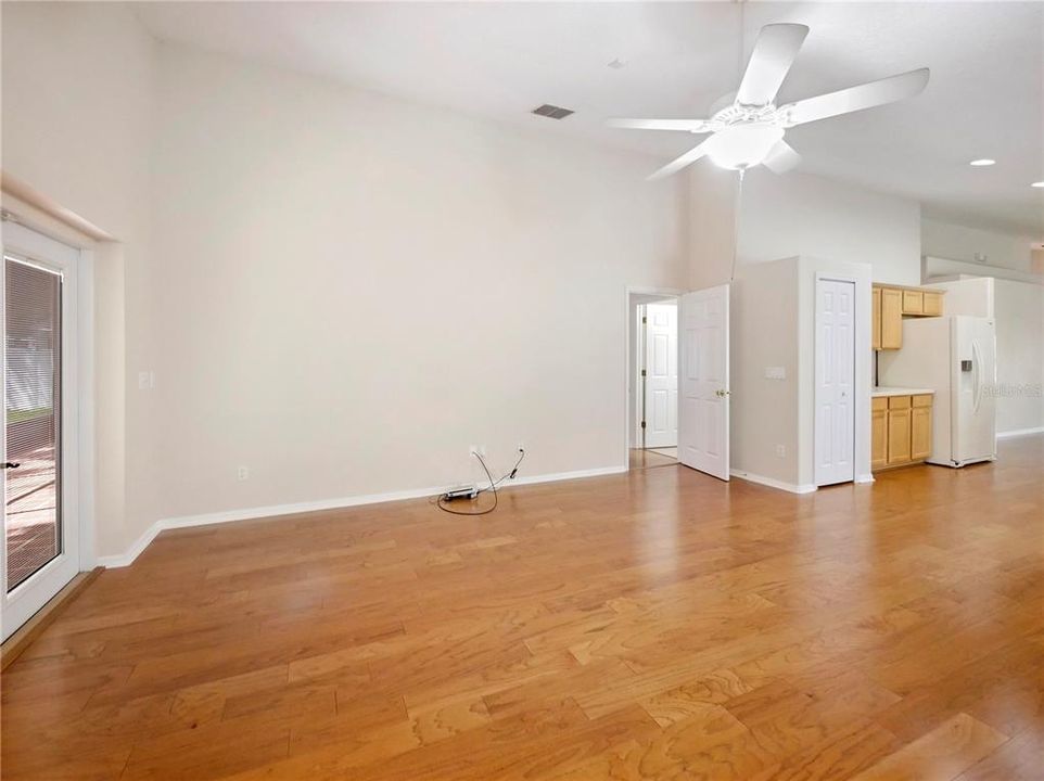 Family Room, Looking toward entertainment area, Left side French Doors lead to 10x40 tiled, screened patio