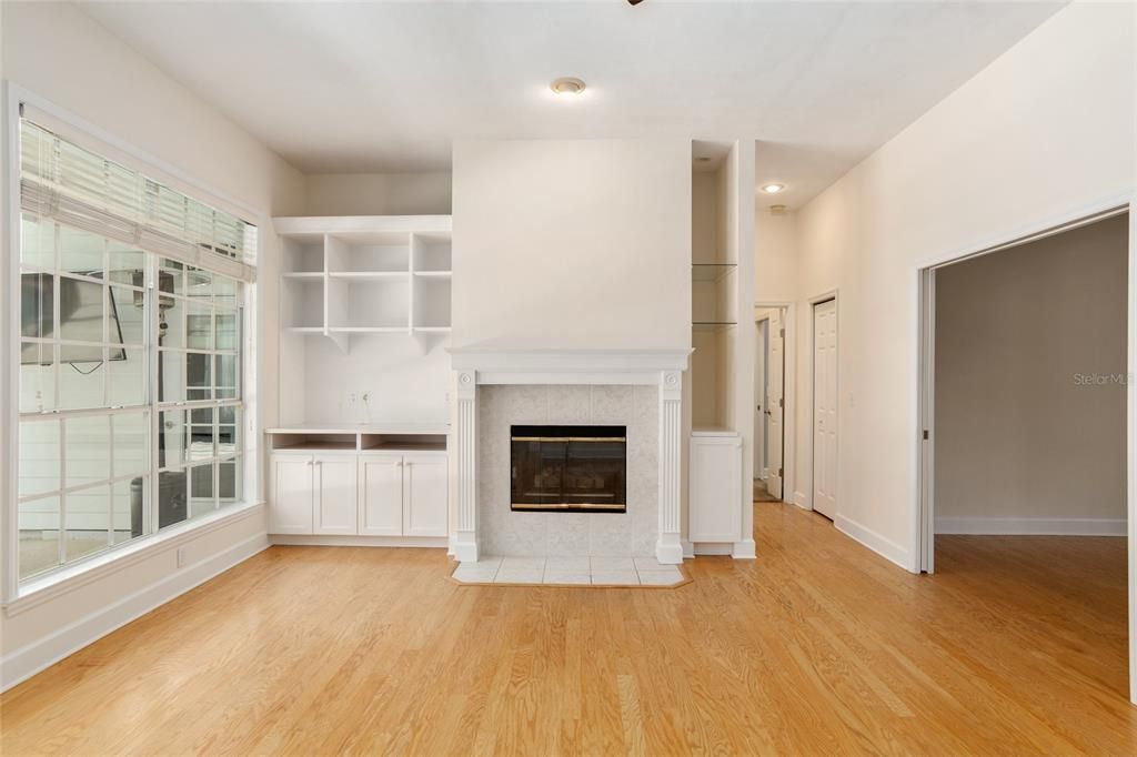 Family room with gas fireplace