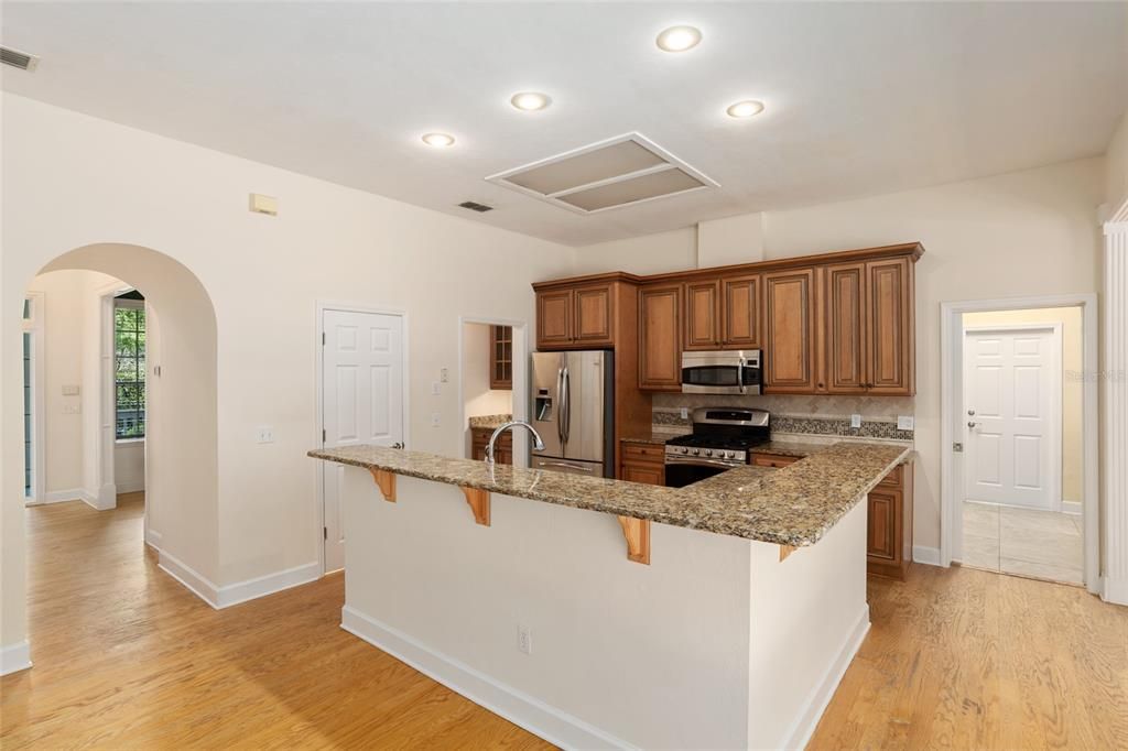 Kitchen with granite countertops