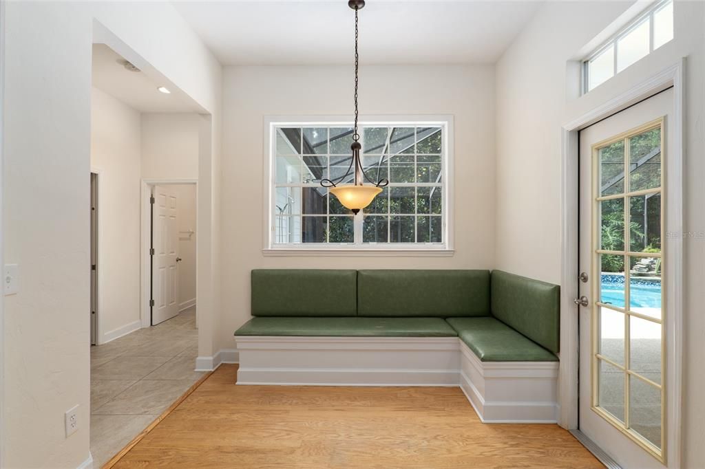 Dinette area with built-in bench