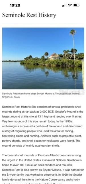 Historic Seminole Rest a preserved historic site of Seminole Indians.