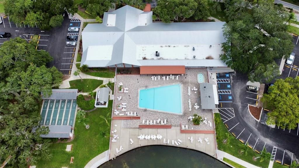 Timber Oaks Aerial of clubhouse, pool, etc.