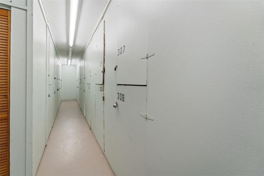 Storage Space for each Unit in the Laundry Room