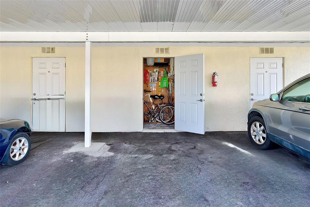 Carport space and storage.