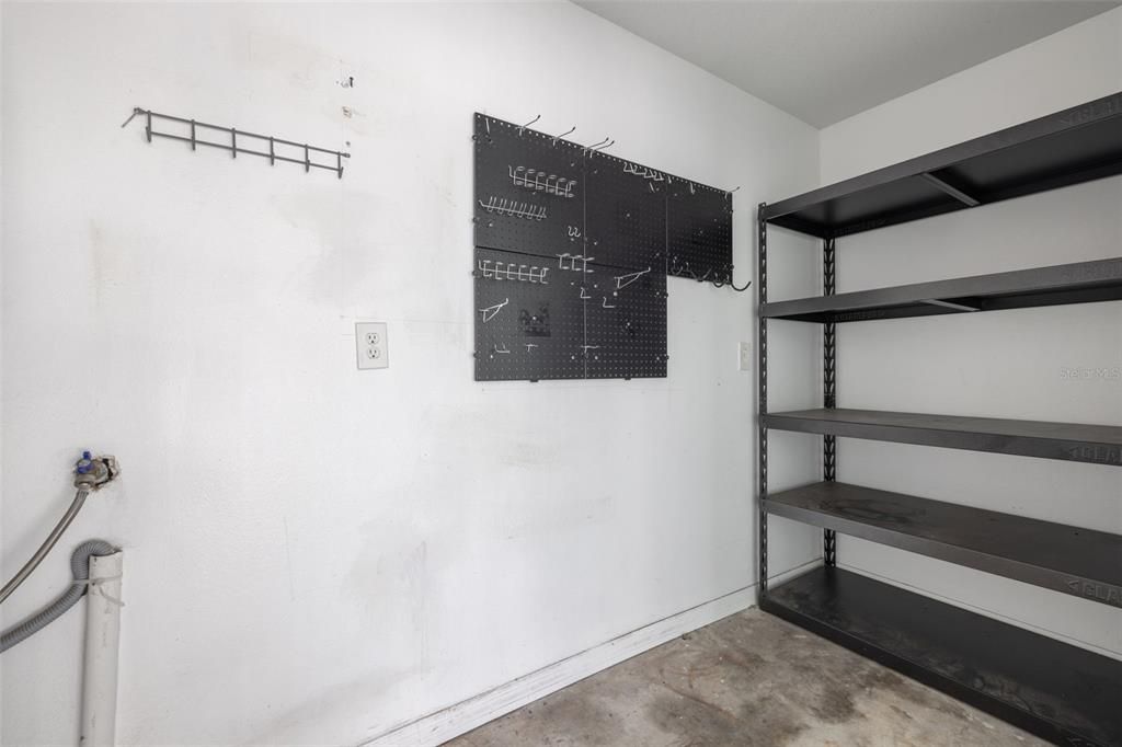 Storage room in carport