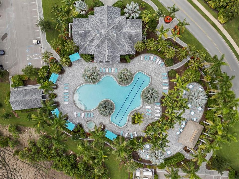 Overhead view of The Resort, one of the wonderful benefits of this Villa in Boca Royale