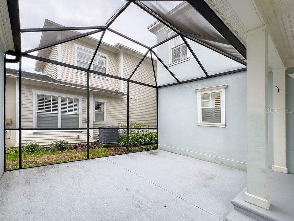 Screened back patio