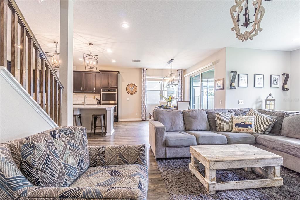 Open floorplan living room with tons of natural light