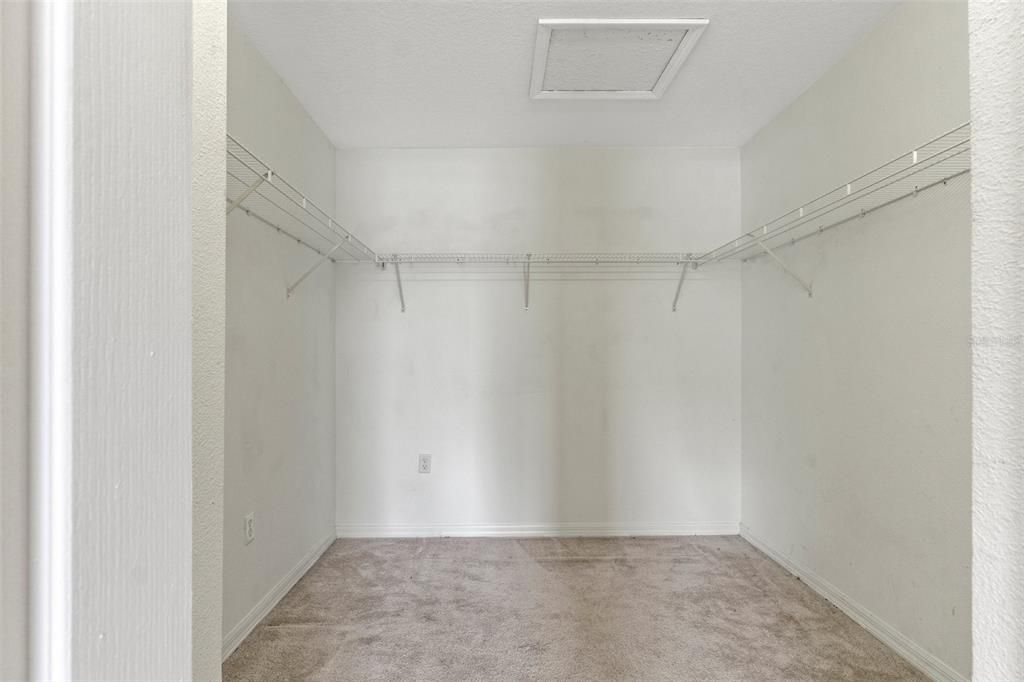 There is a large walk-in closet in the master bedroom