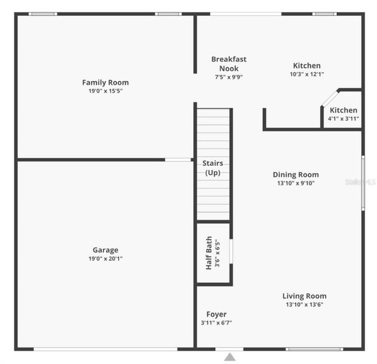 This is the floor plan for the first floor of the home