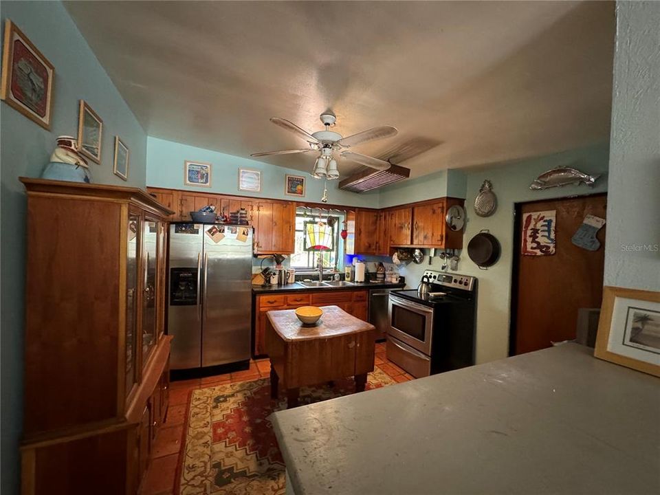 Kitchen with door to garage