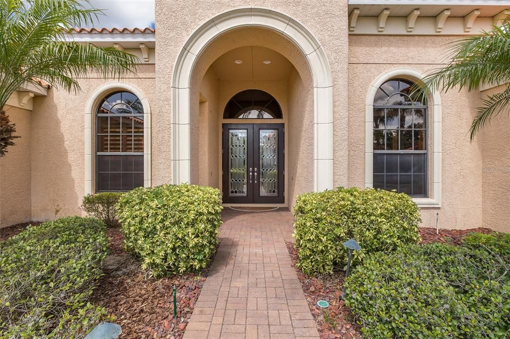 Double leaded glass front doors!