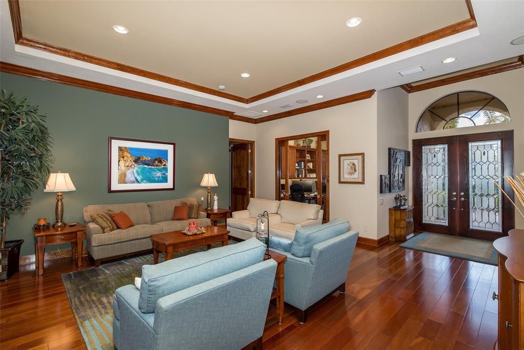 Formal Living room featuring stunning wood details