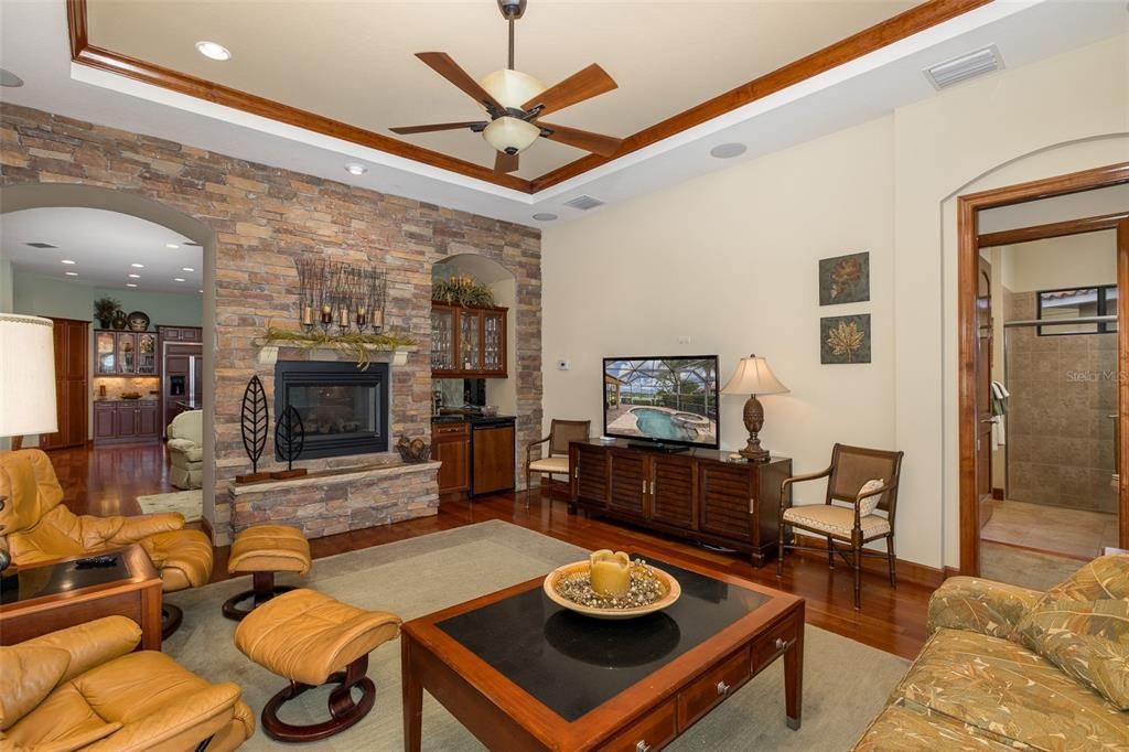 Double Sided Fireplace & wet bar