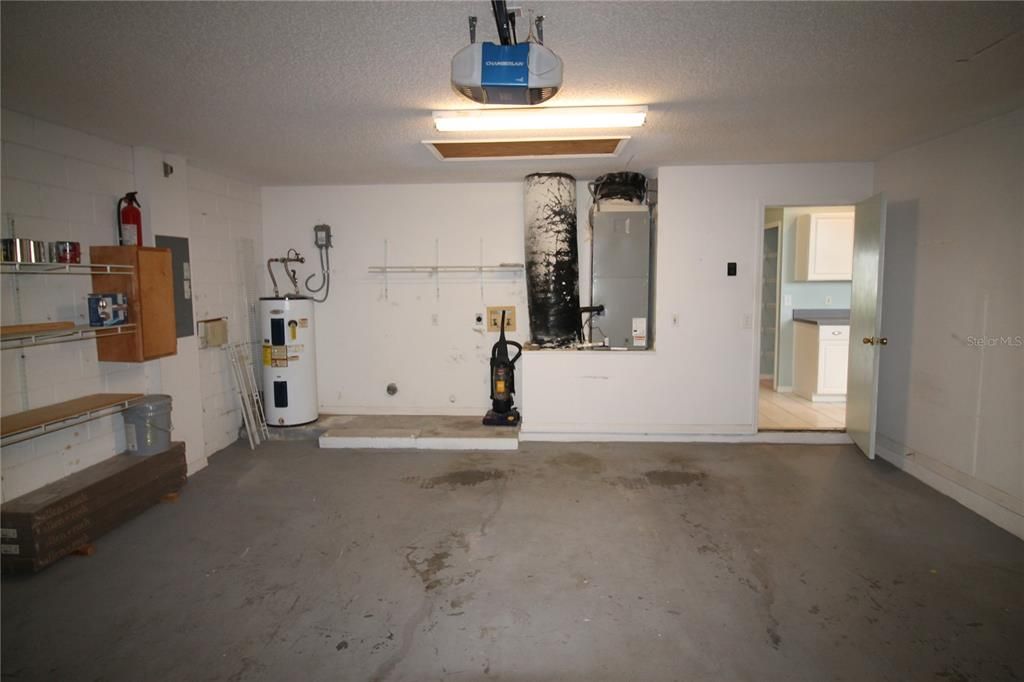 Garage for Washer/Dryer. Also auto door opener