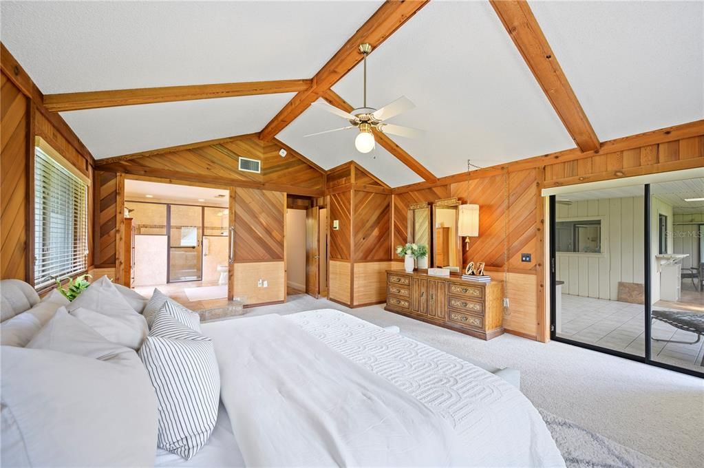 Sliding doors to the enclosed porch