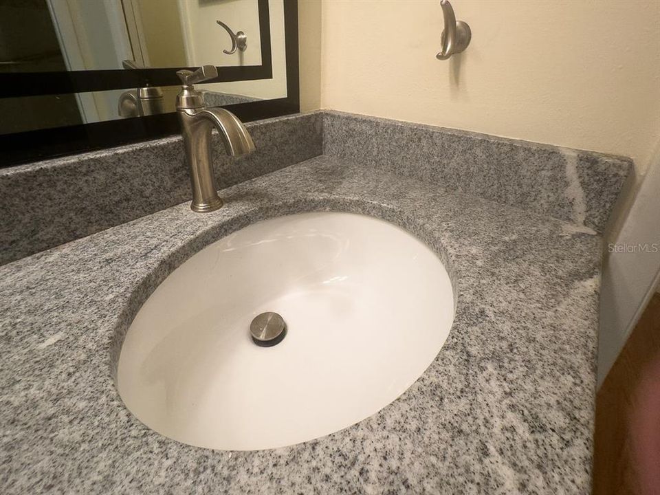 New Granite Counter TopMirror in Vanity area