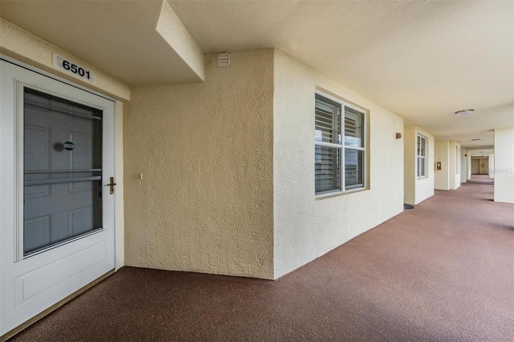 Wide, covered walkway