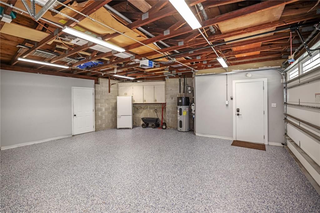 Oversized 2 Car Garage with Epoxy Flooring